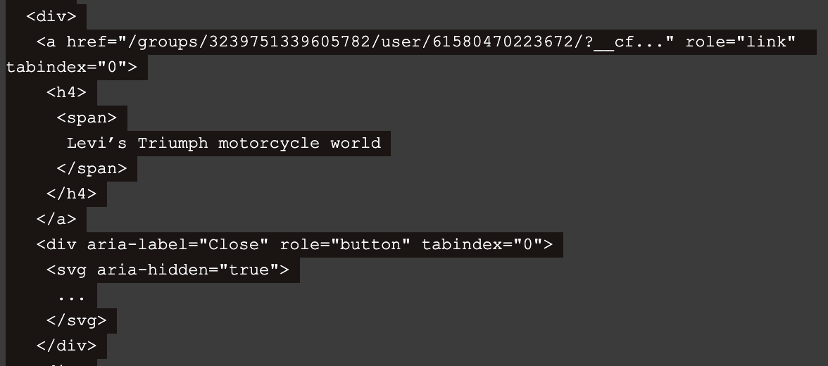 The same markup but with all needless nested DIV elements removed, showing the much more simplified structure